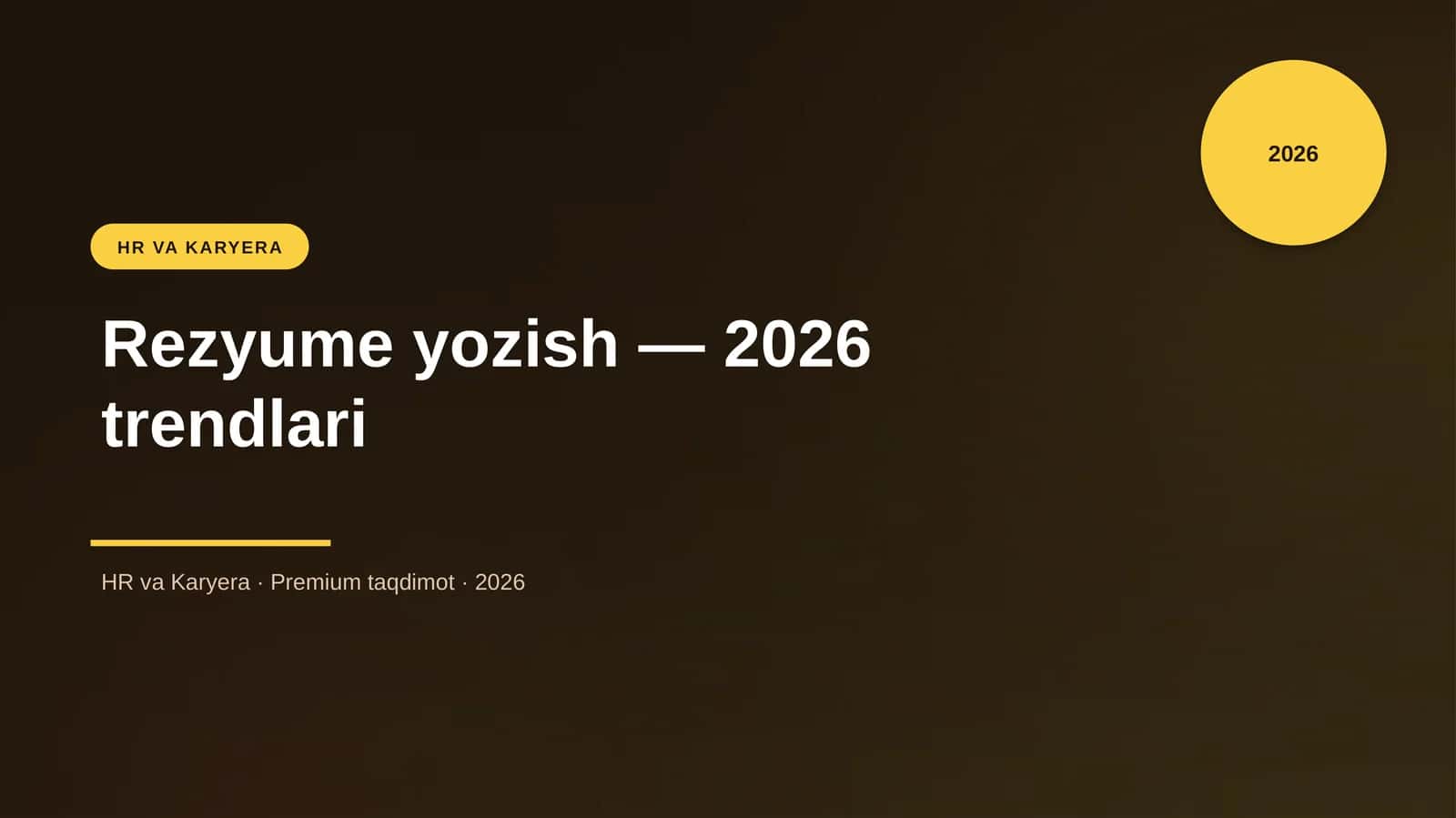 Rezyume yozish — 2026 trendlari 1