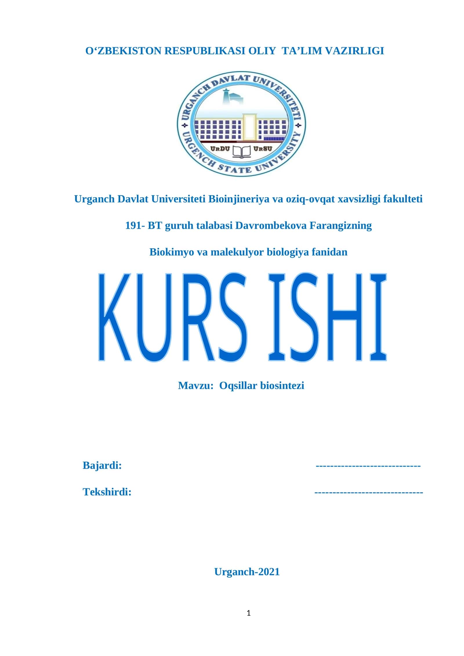 Oqsillar biosintezi 1