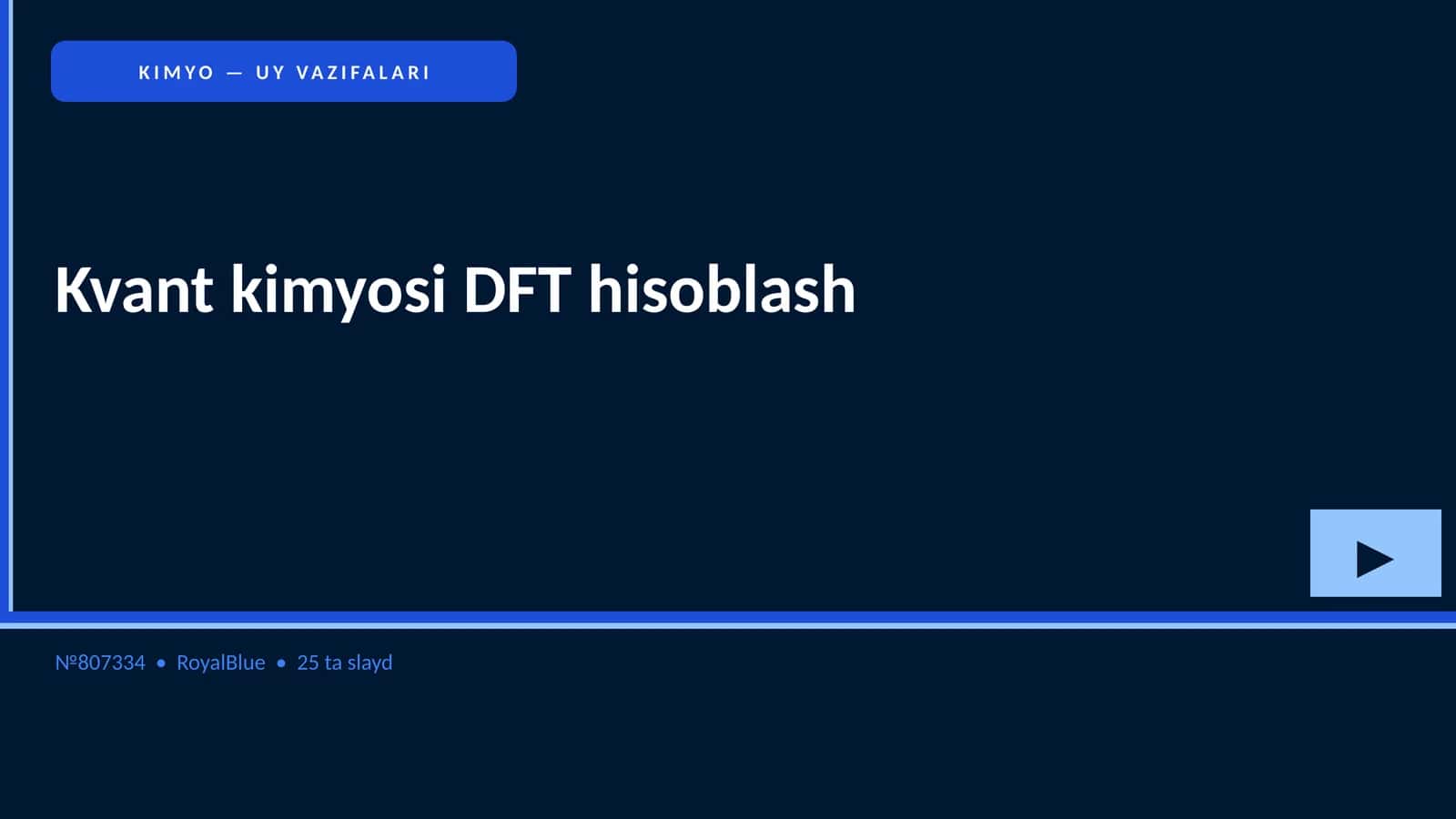 KIMYO — UY VAZIFALARI 1