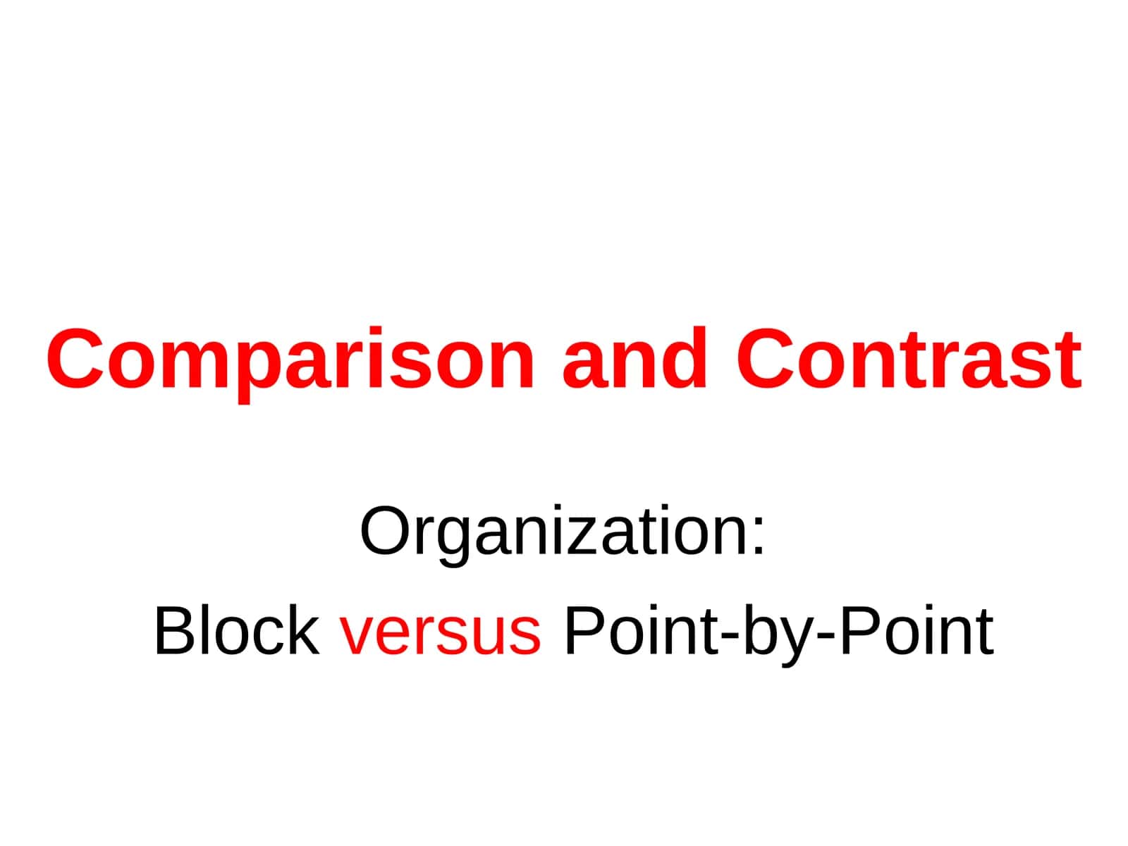 Comparison and Contrast 1