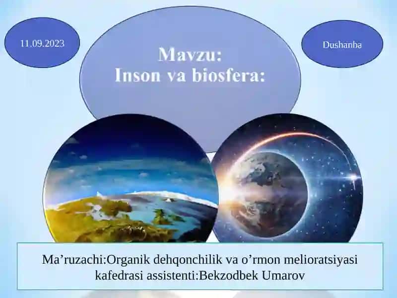 Biosfera mavzusida slayd