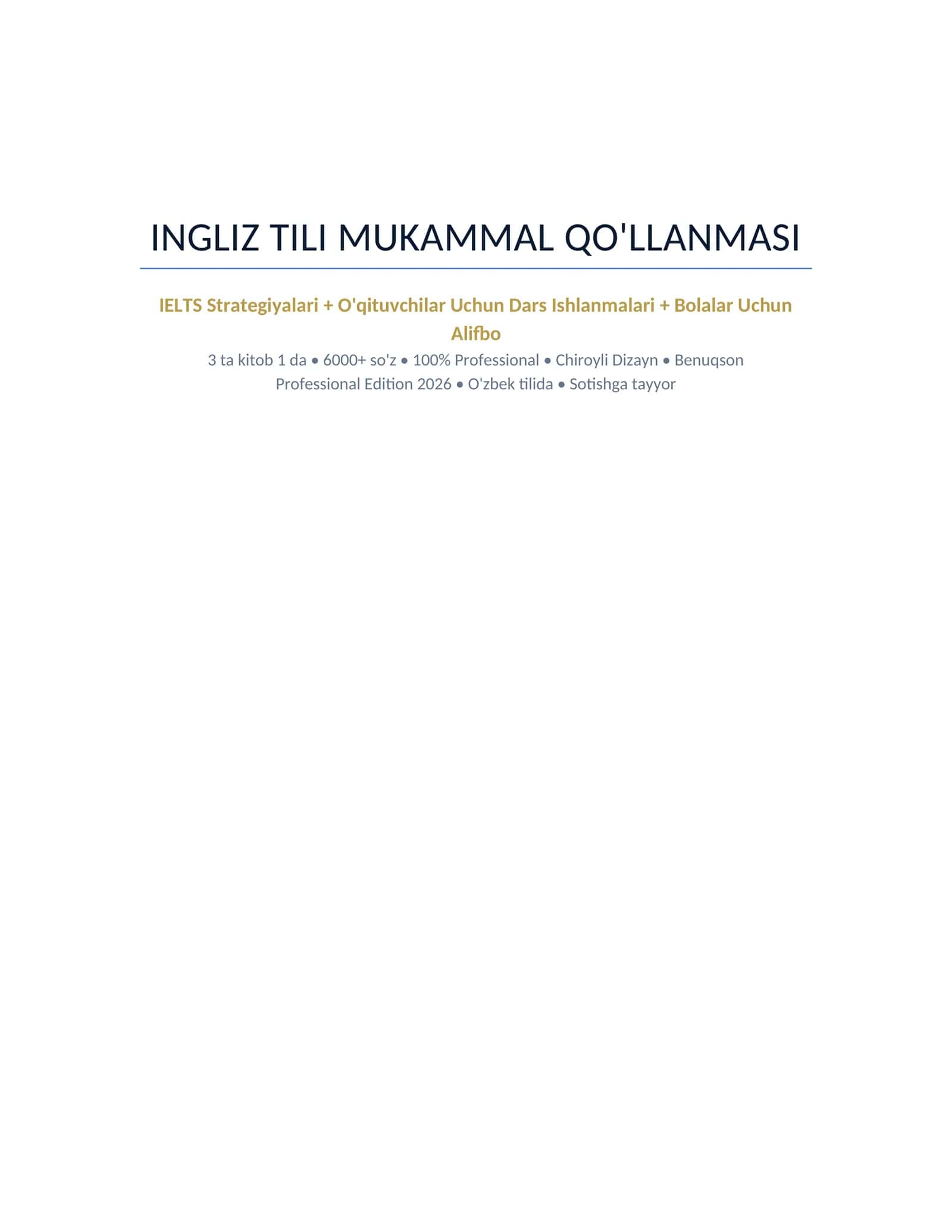 INGLIZ TILI MUKAMMAL QO'LLANMASI 1