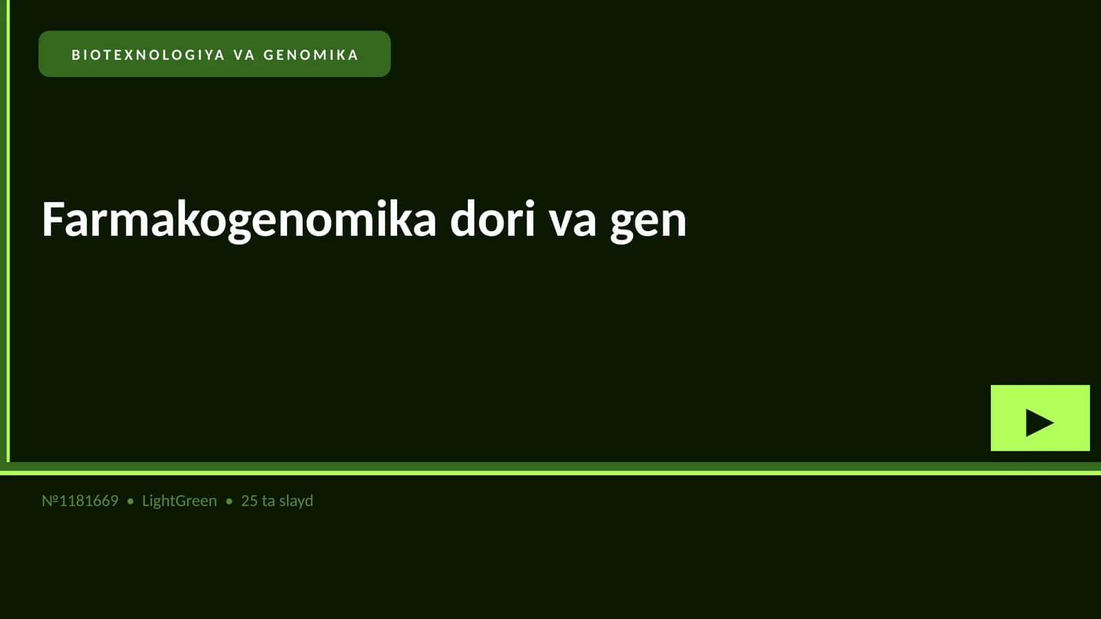 BIOTEXNOLOGIYA VA GENOMIKA 1