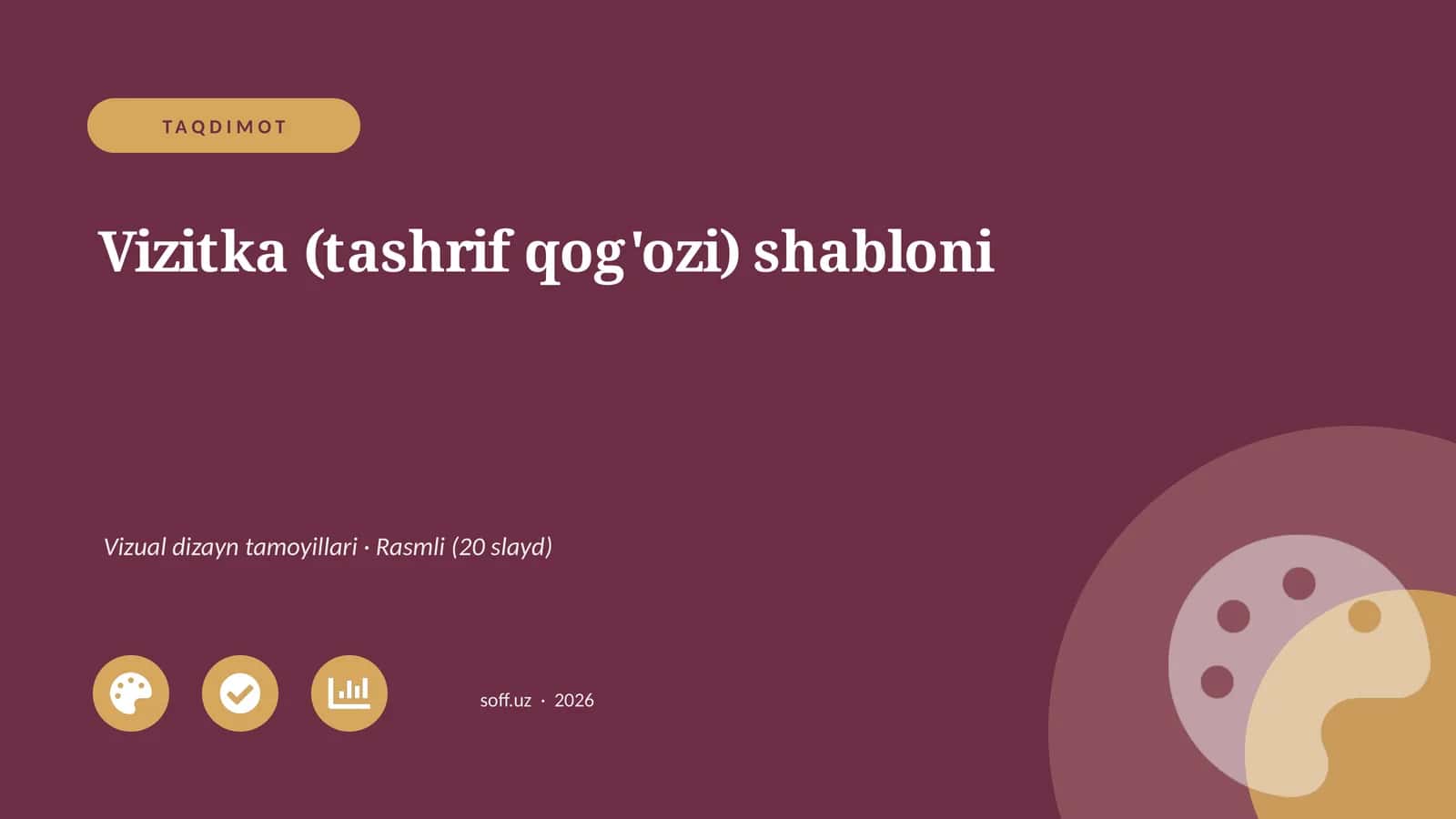 Vizitka (tashrif qog'ozi) shabloni 1