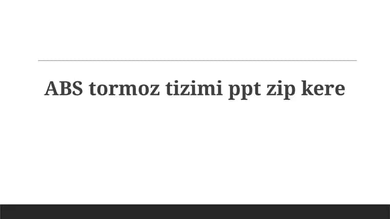 ABS тормоз тизими 1