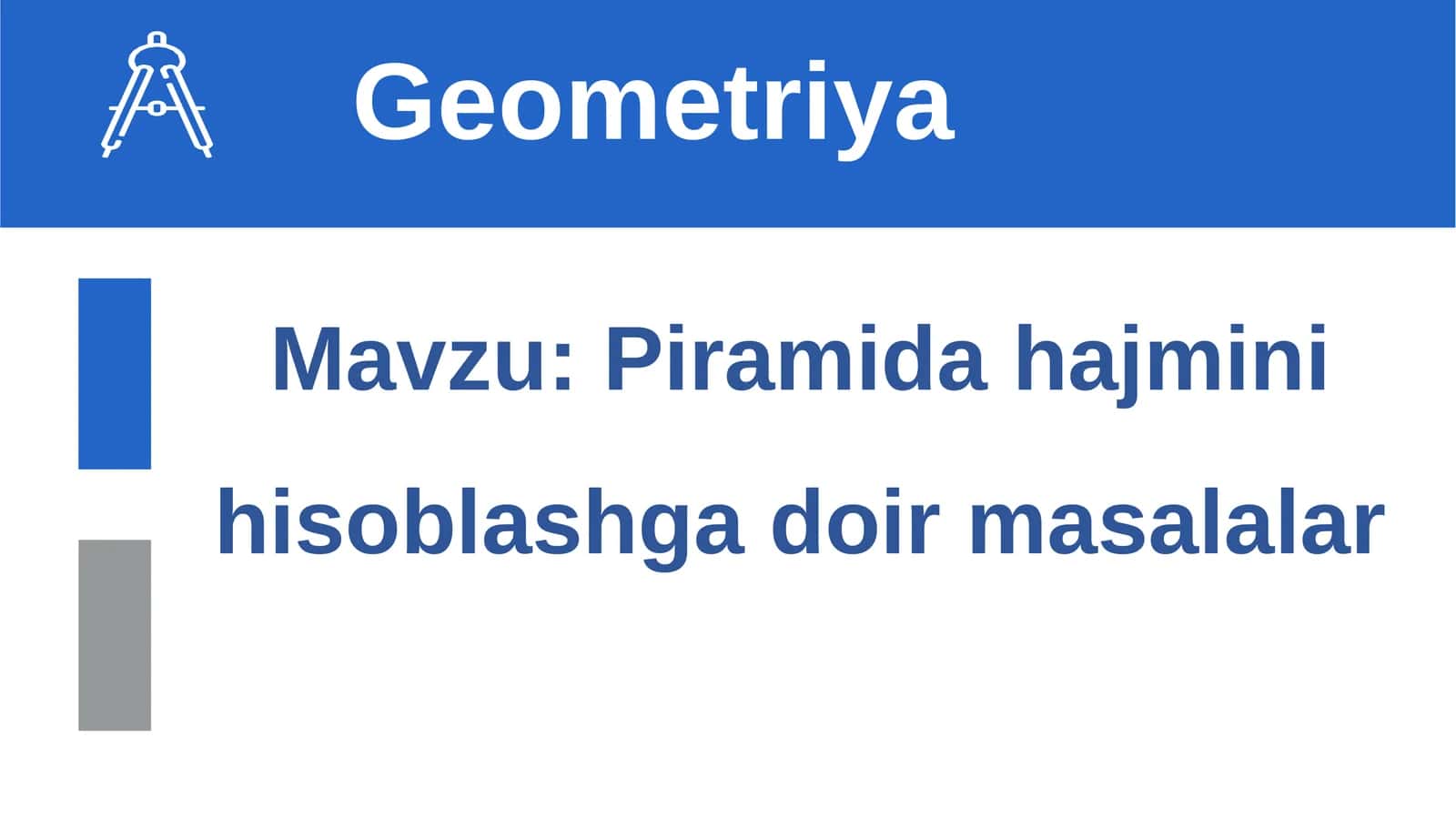 Piramida hajmini hisoblashga doir masalalar 1