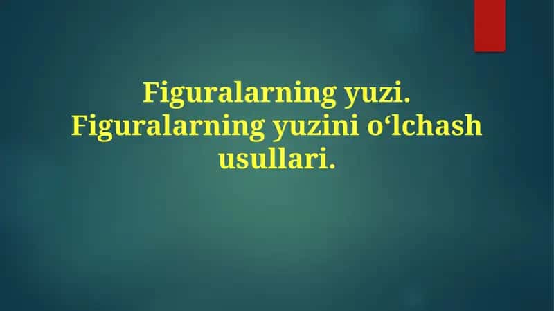 Yuz xususiyatlarini o'lchash 1