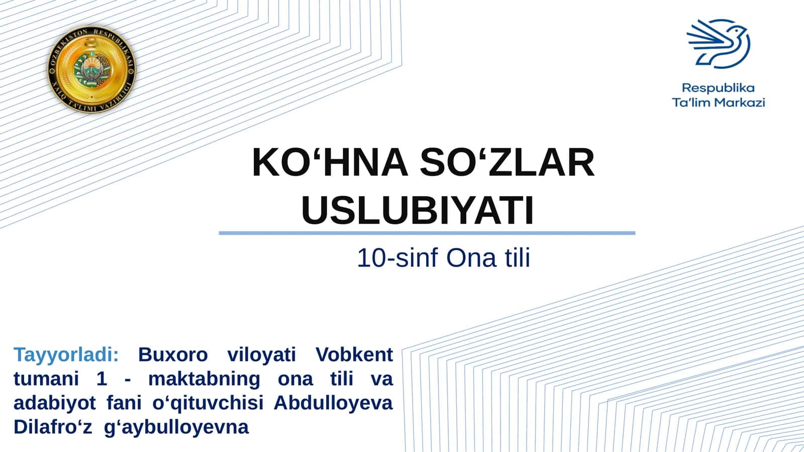 KO‘HNA SO‘ZLAR USLUBIYATI 1