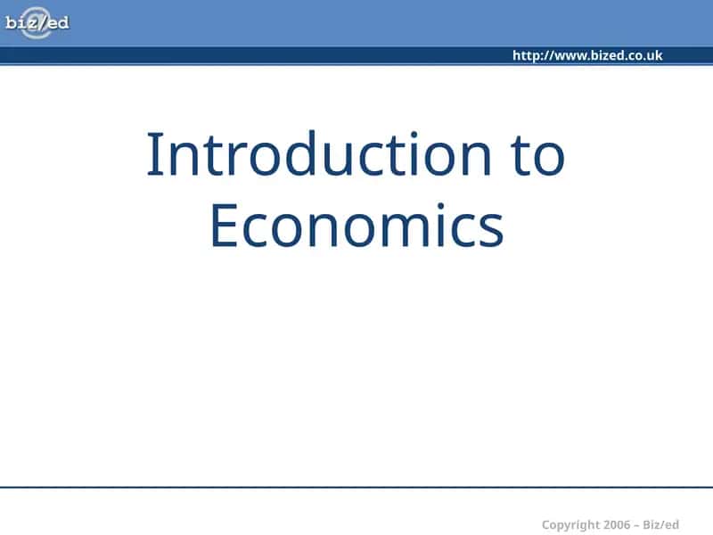 Introduction to Economics 1