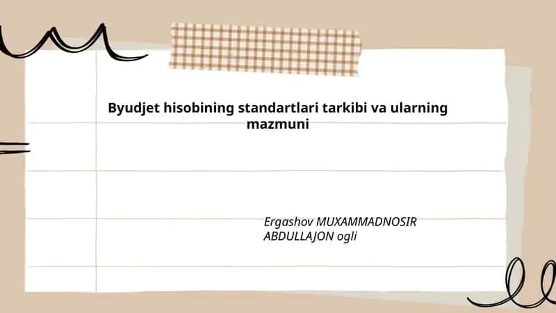 Byudjet hisobining standartlari 1