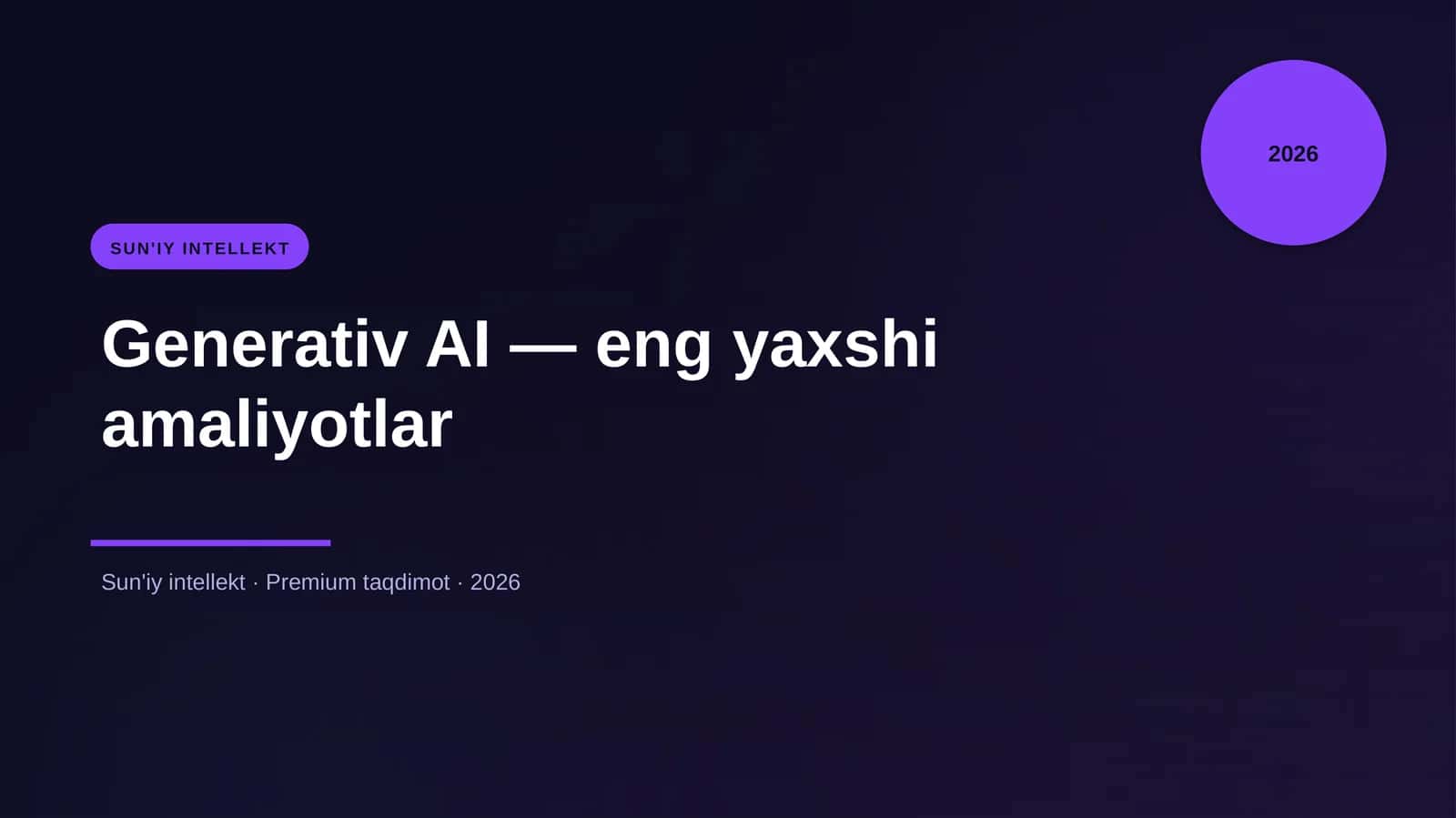 Generativ AI — eng yaxshi amaliyotlar 1