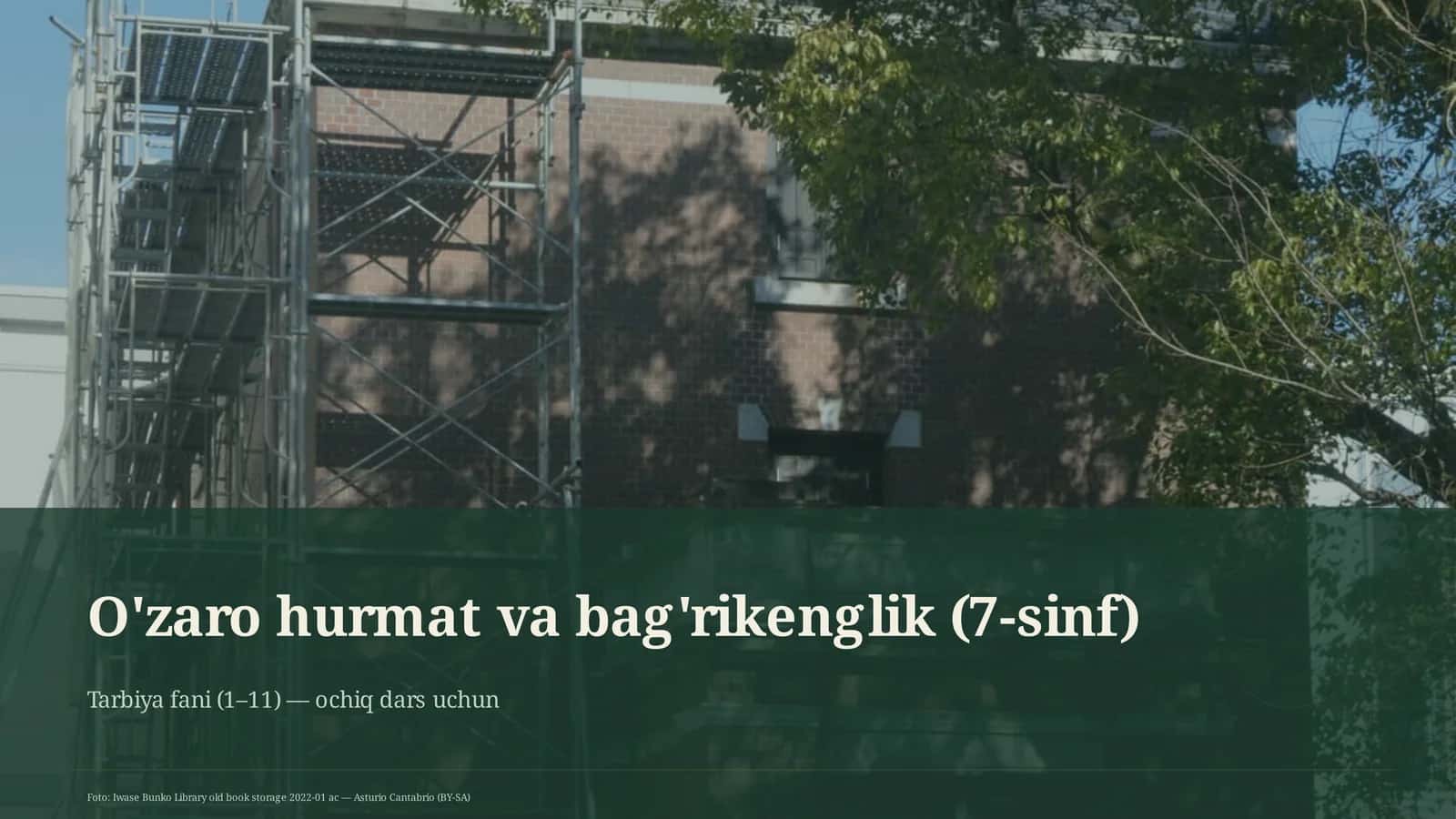 O'zaro hurmat va bag'rikenglik (7-sinf) 1