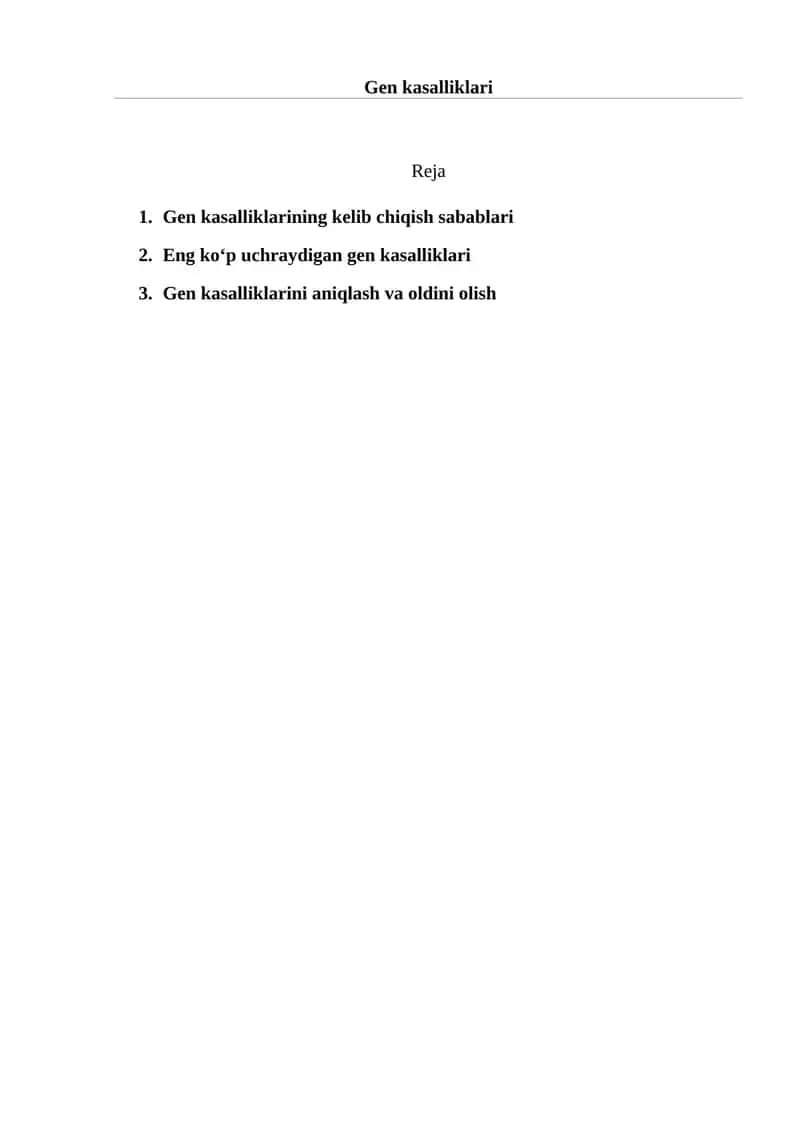 Gen kasalliklari 1