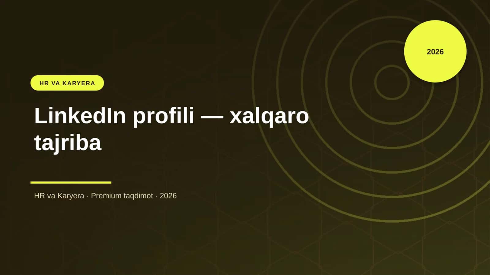 LinkedIn profili — xalqaro tajriba 1