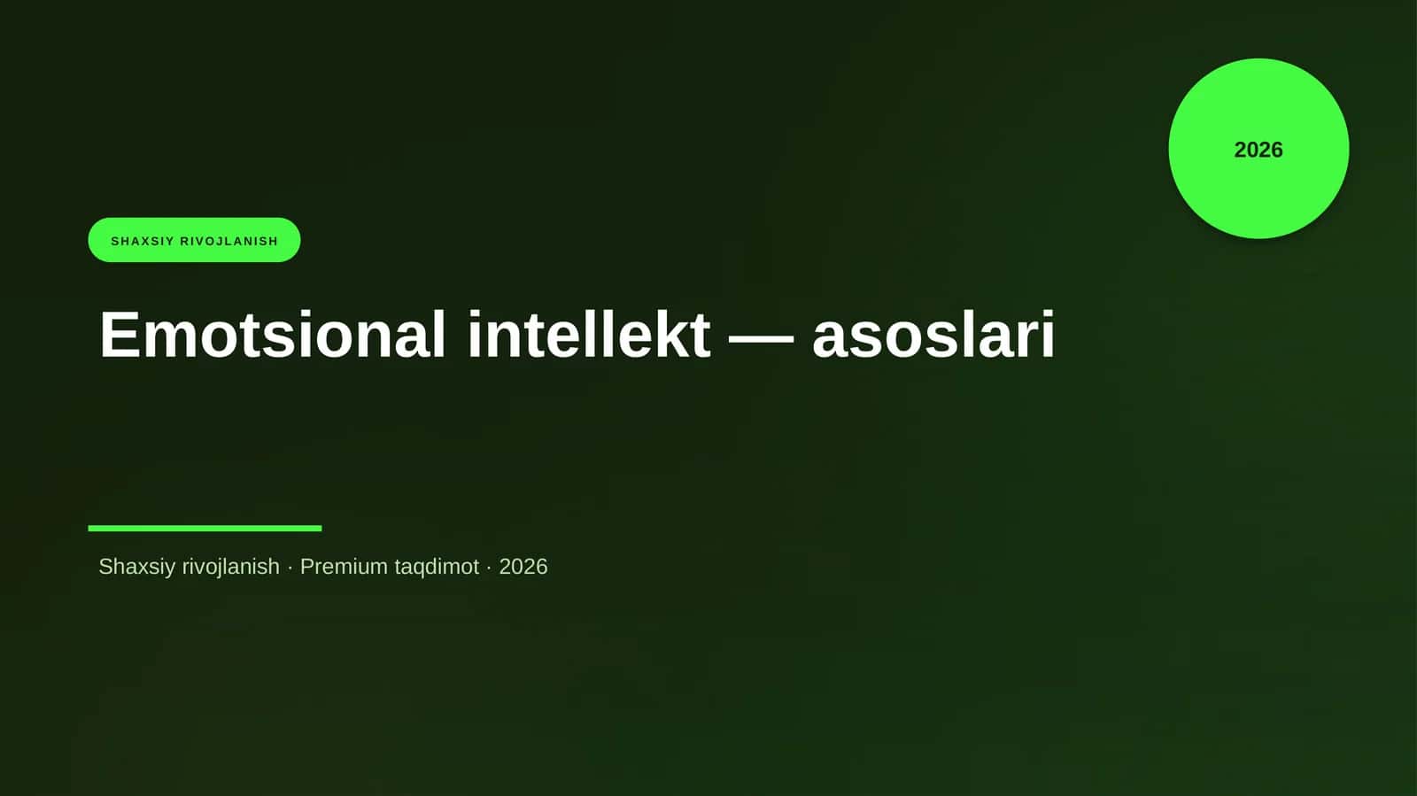 Emotsional intellekt — asoslari 1