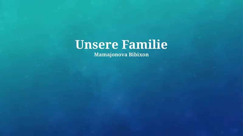 Unsere Familiengeschichte 1