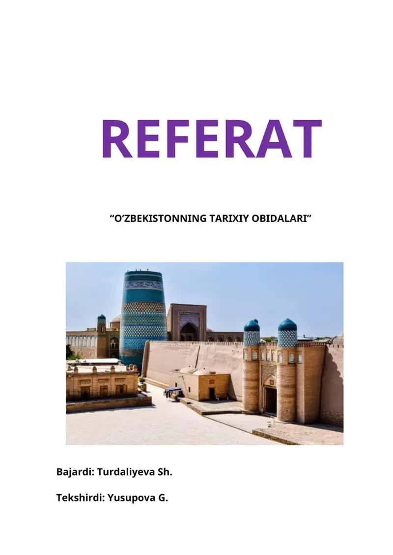 o’zbekistonning tarixiy obidalari 1