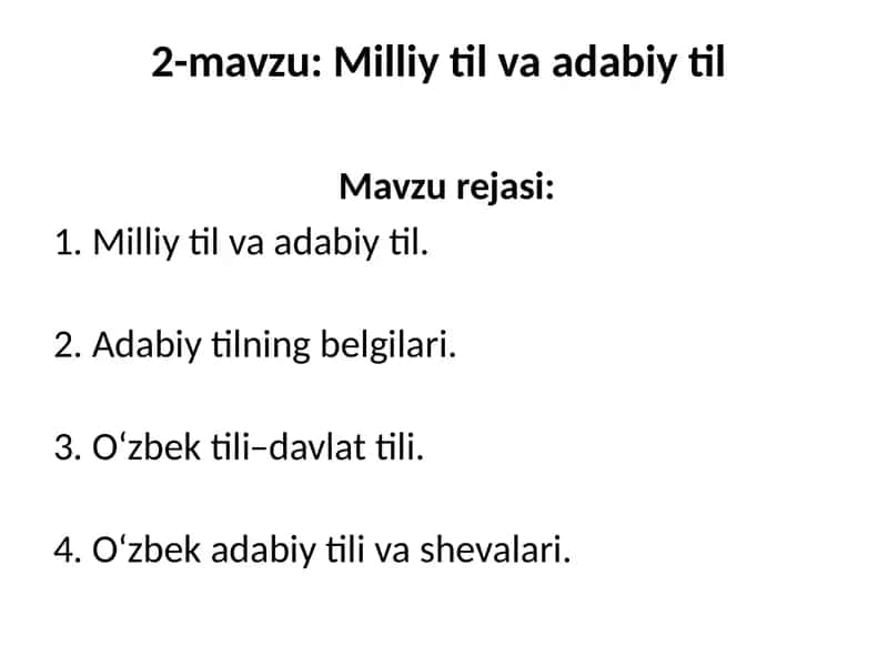 Milliy til va adabiyot 1