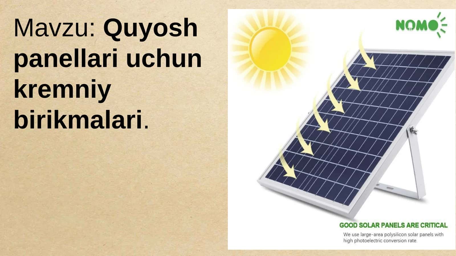 Quyosh  panellari  uchun  kremniy  birikmalari 1