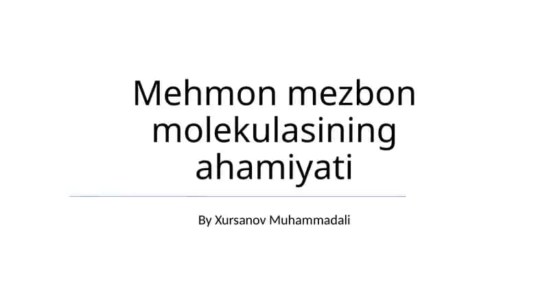 Supermolekulyar Kimyo Asoslari 1