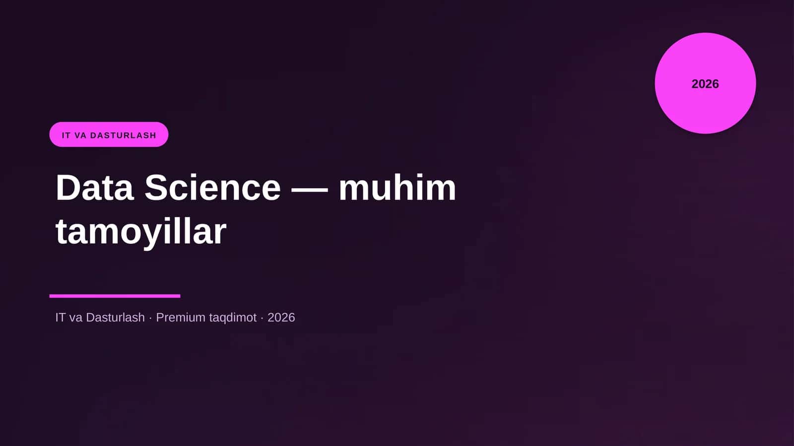 Data Science — muhim tamoyillar 1