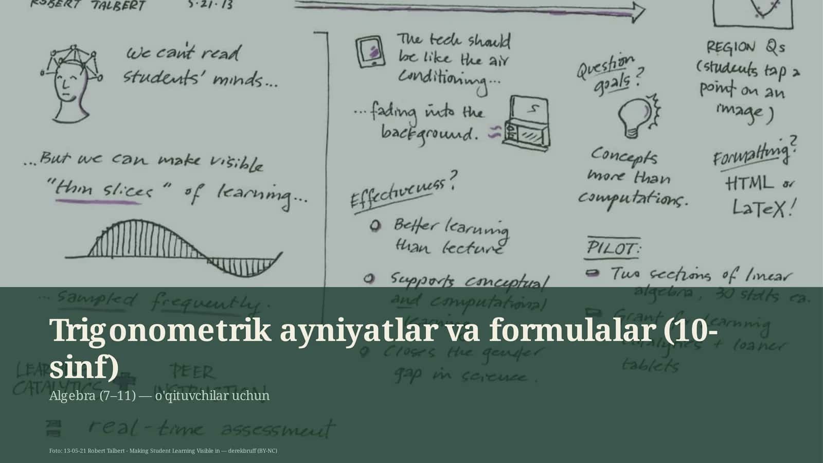 Trigonometrik ayniyatlar va formulalar (10-sinf) 1