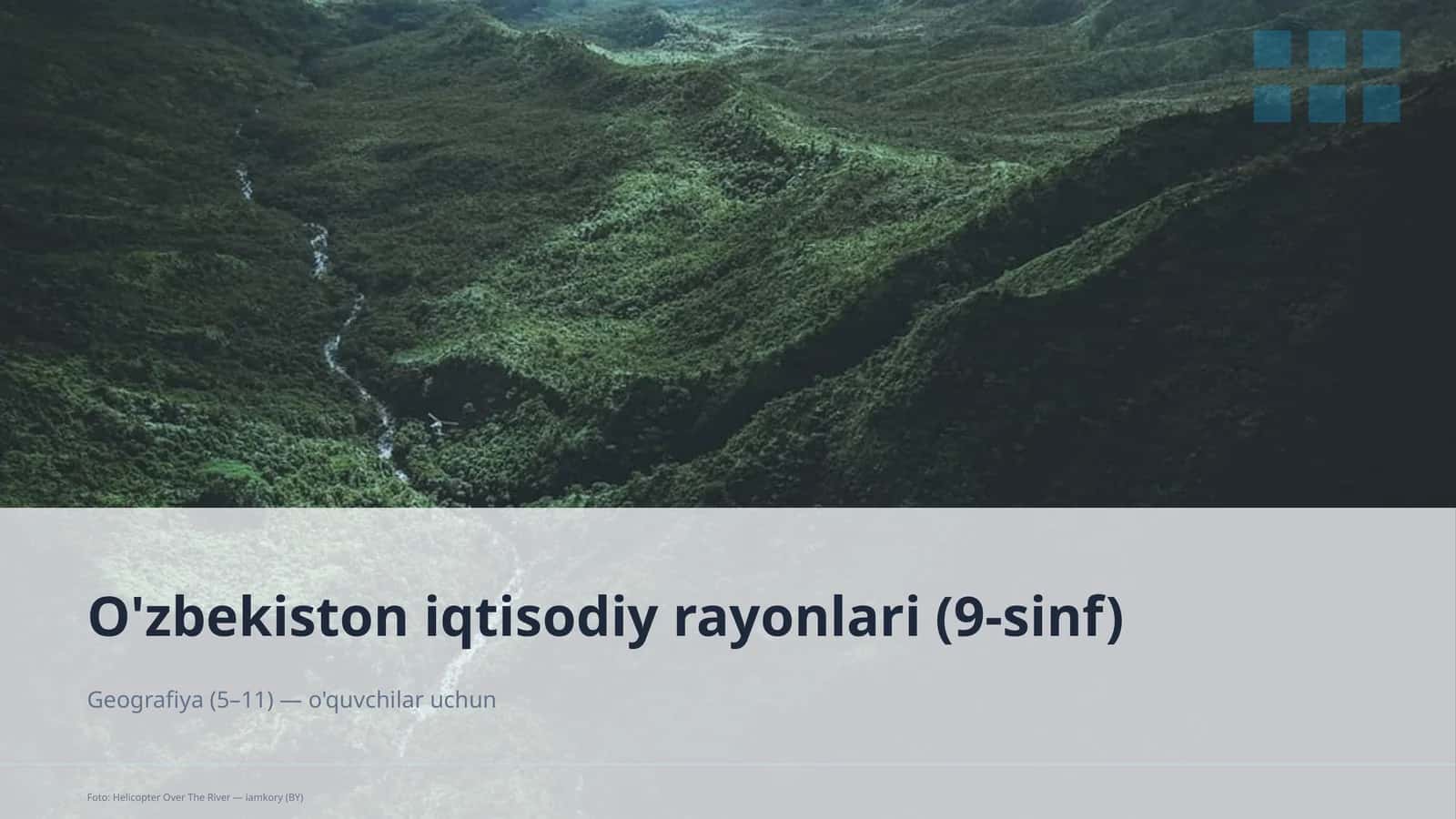 O'zbekiston iqtisodiy rayonlari (9-sinf) 1