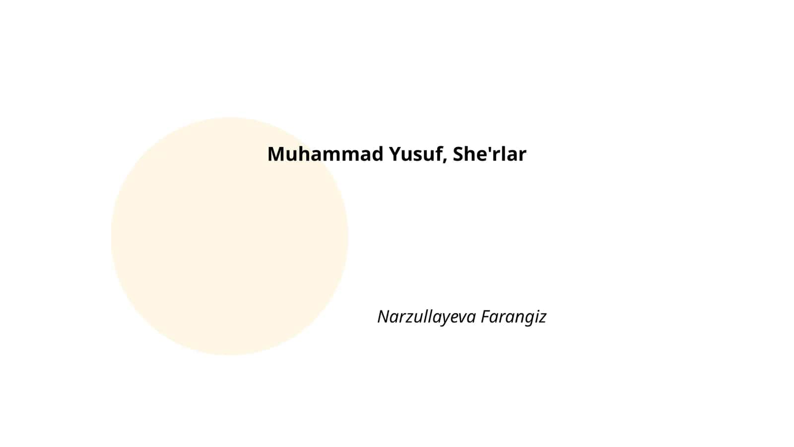 Muhammad Yusuf, She'rlar 1