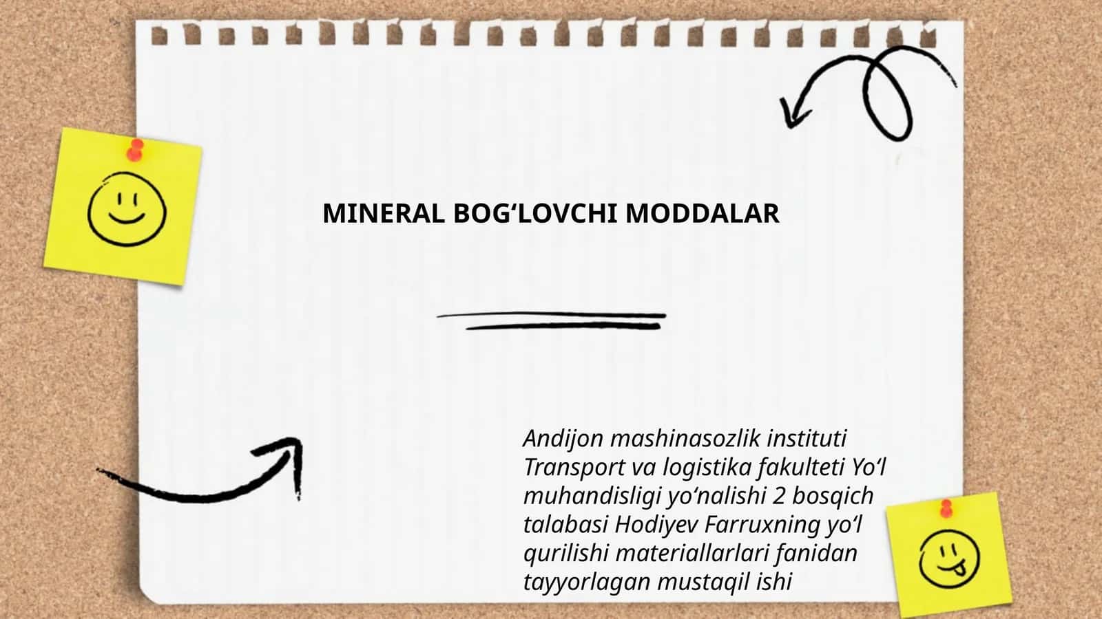 MINERAL BOGʻLOVCHI MODDALAR 1