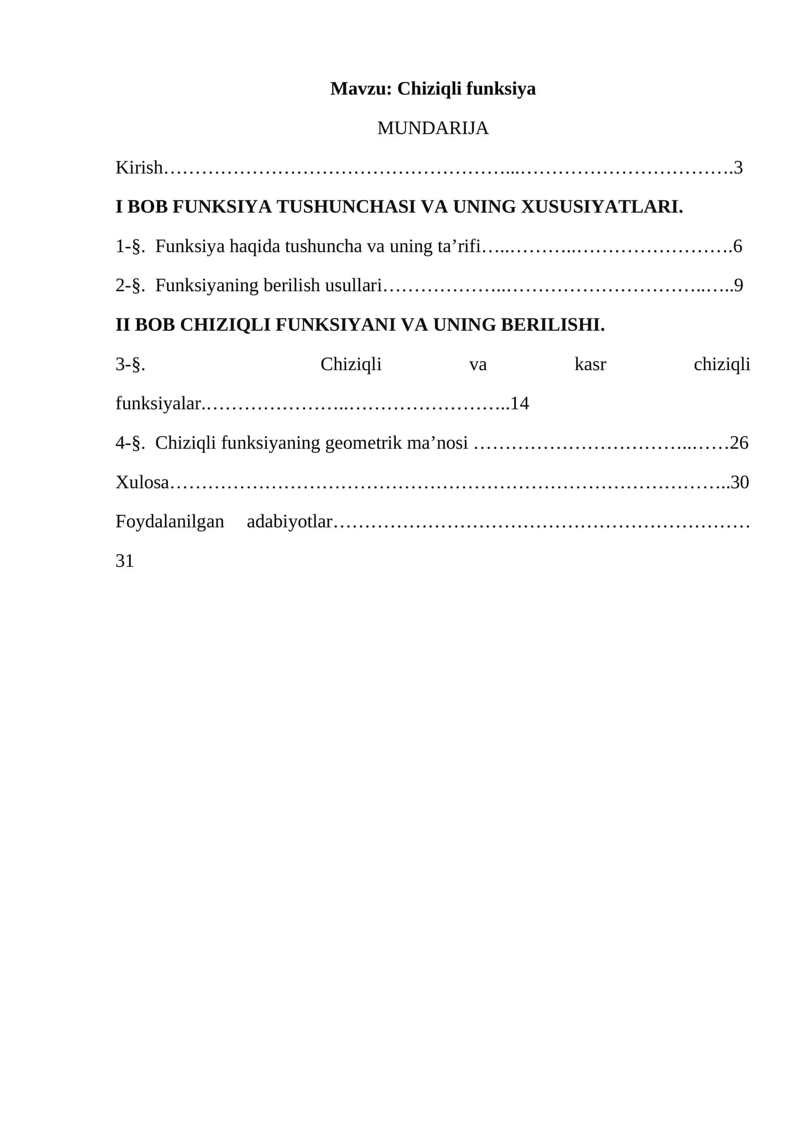 Chiziqli funksiya 1