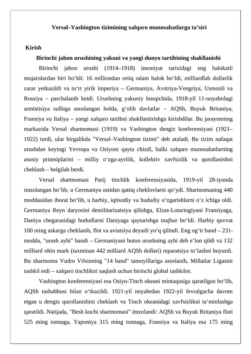 Versal–Vashington tizimi 1