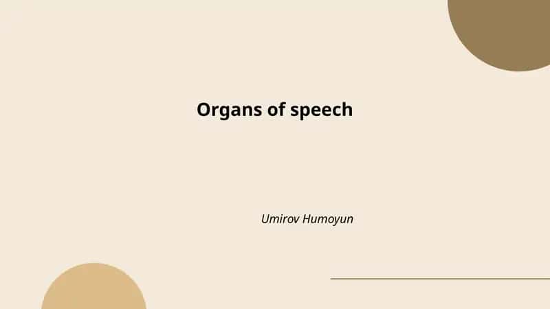 Organs of speech 1