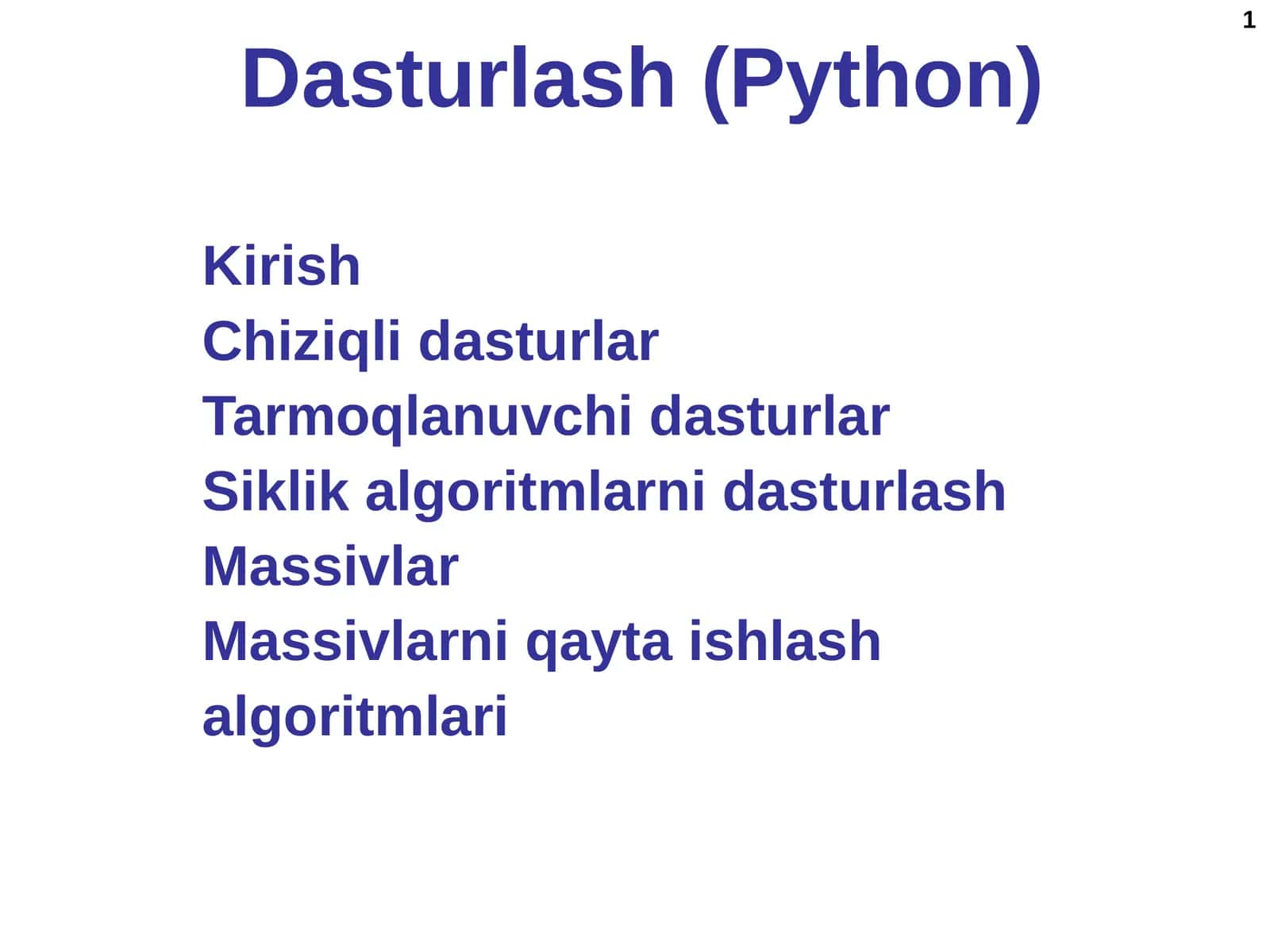 Dasturlash (Python) 1