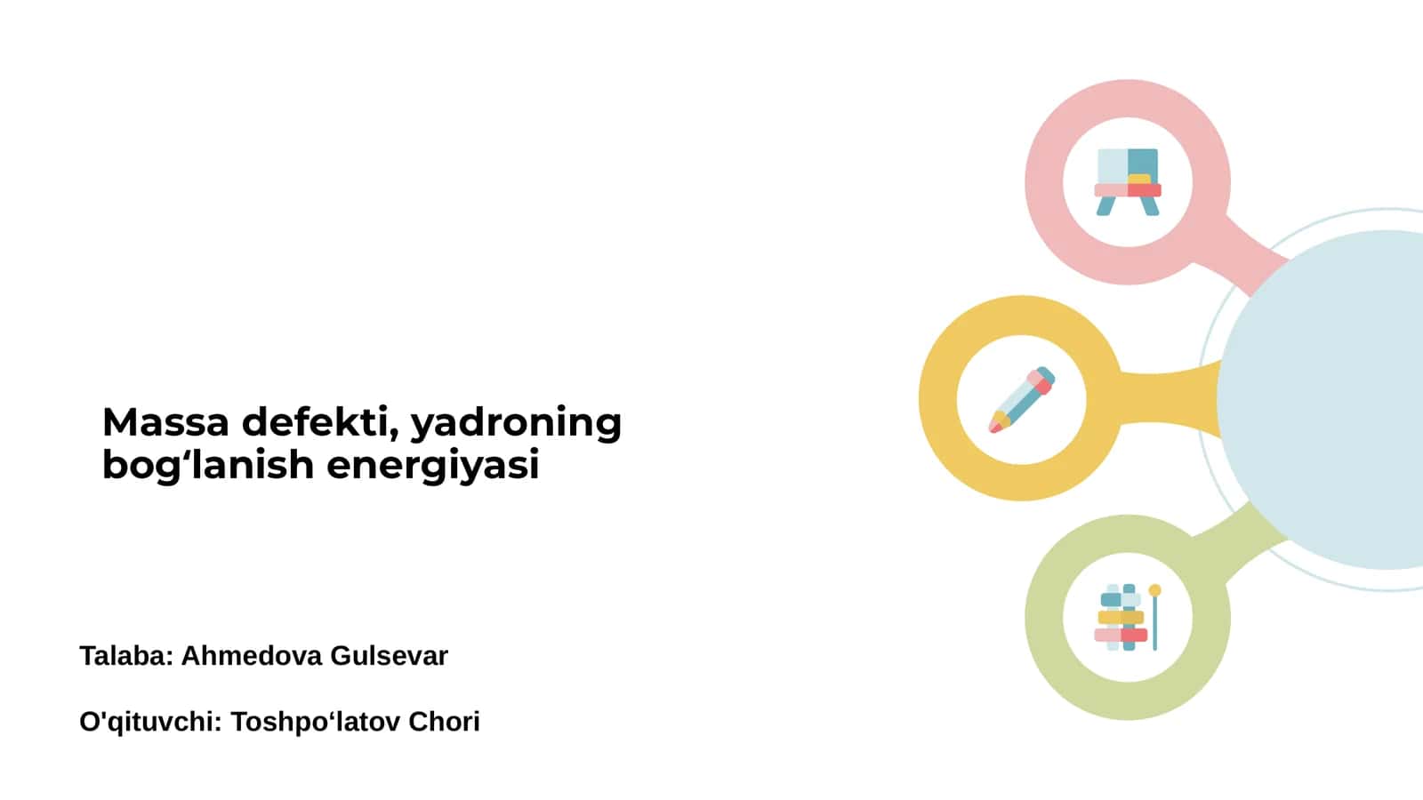 Massa defekti, yadroning bogʻlanish energiyasi 1