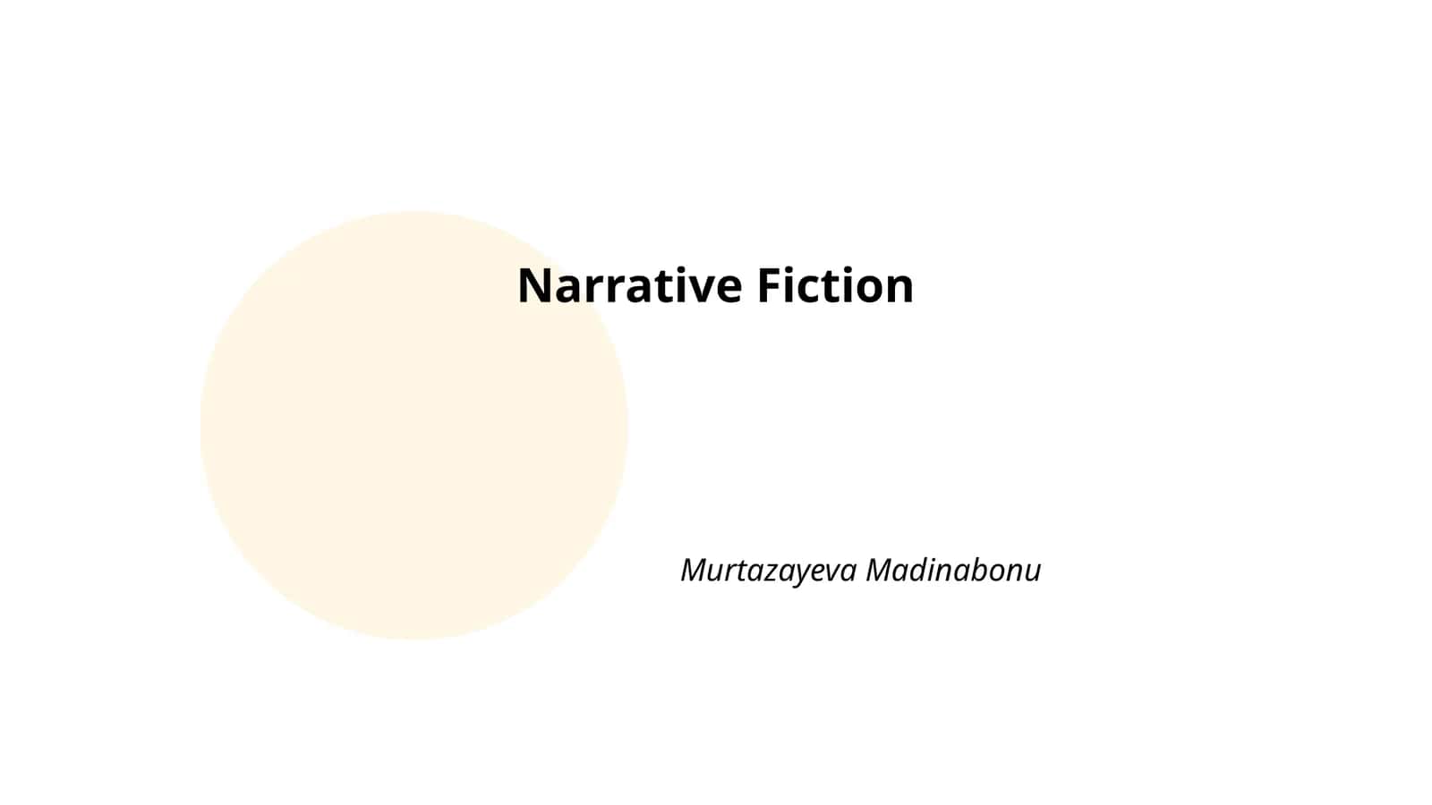Narrative Fiction 1