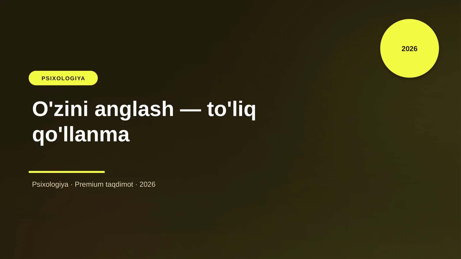 O'zini anglash — to'liq qo'llanma 1