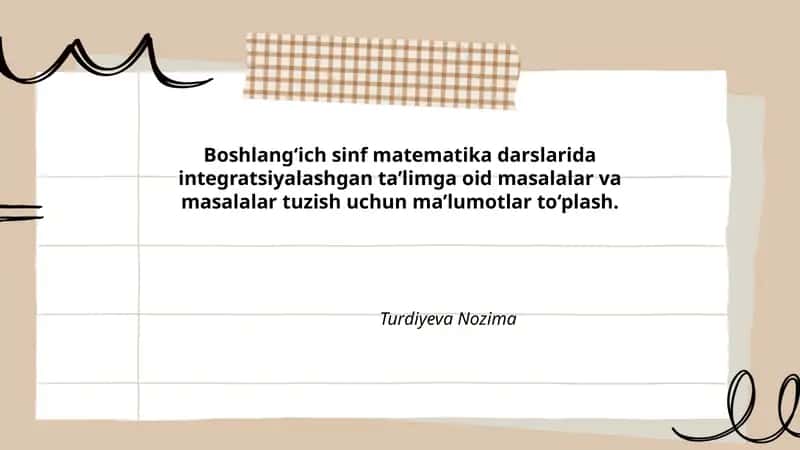 Boshlang'ich sinf matematika darslari 1
