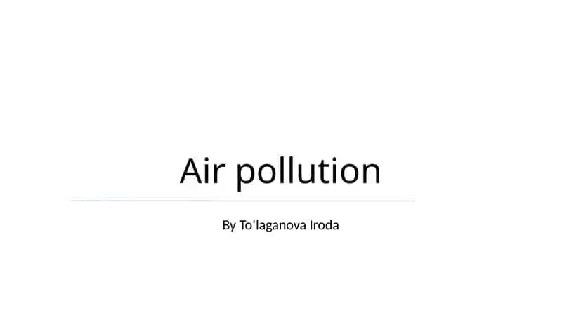 Air pollution 1