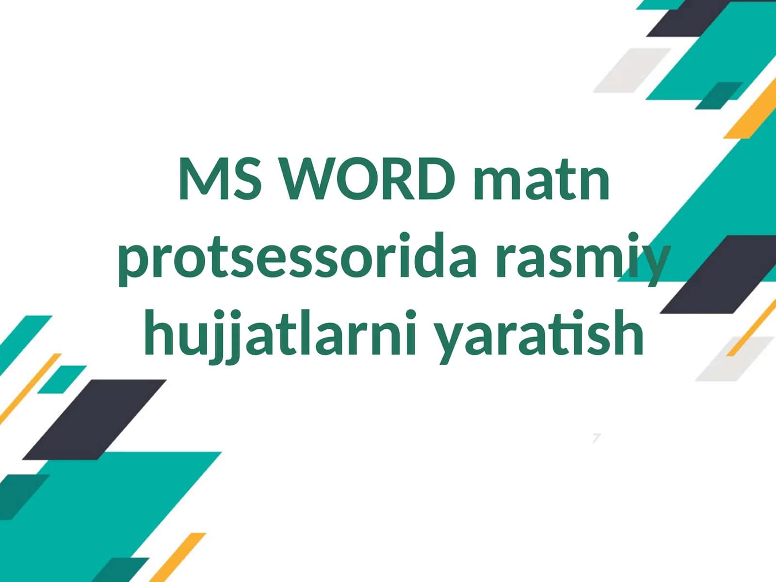 MS WORD matn protsessori 1
