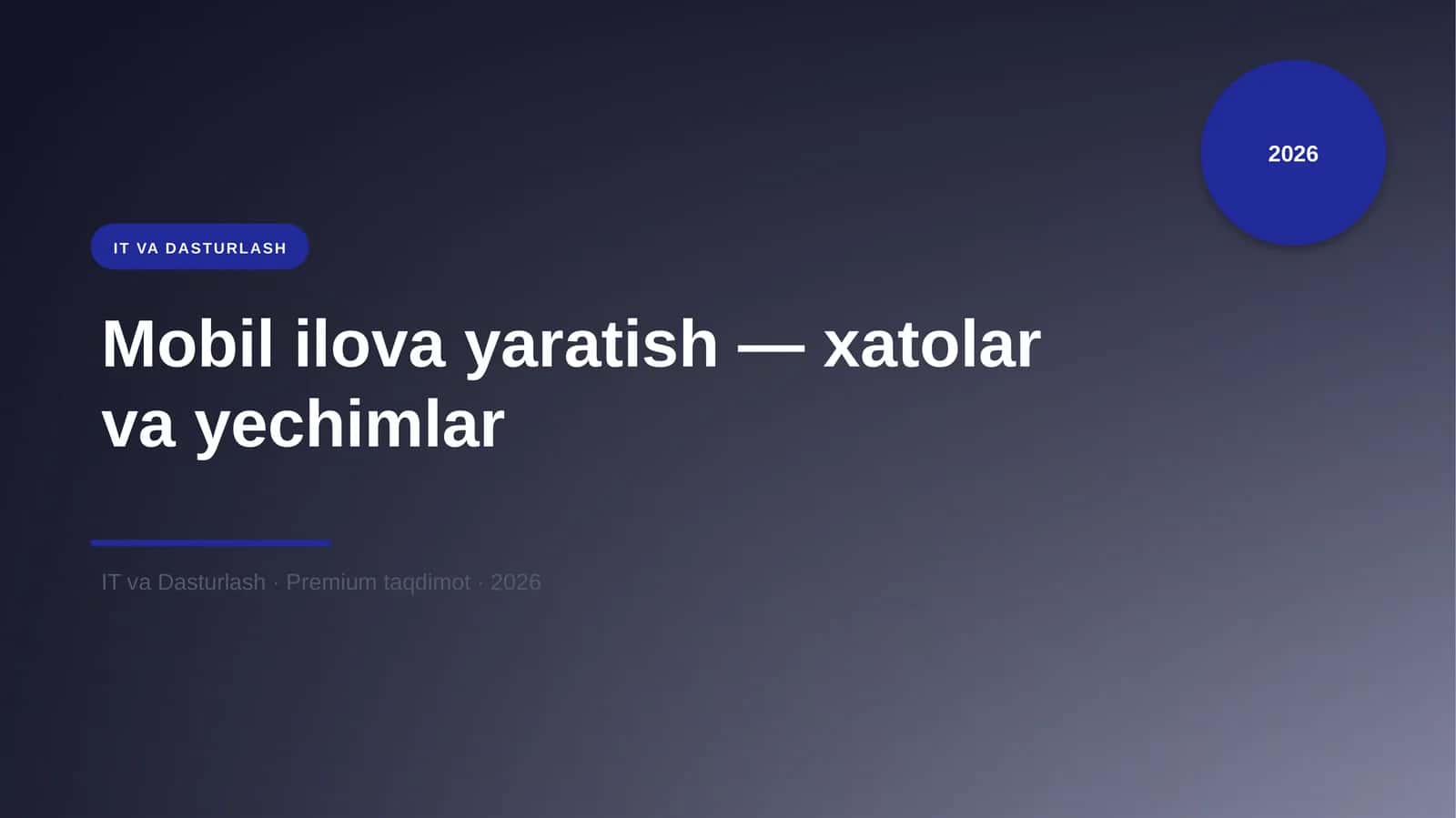 Mobil ilova yaratish — xatolar va yechimlar 1