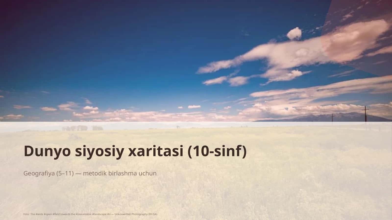 Dunyo siyosiy xaritasi (10-sinf) 1