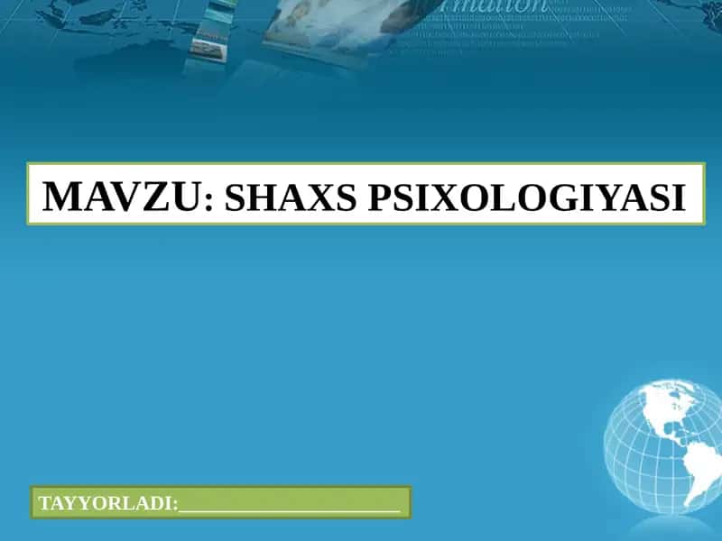 SHAXS PSIXOLOGIYASI. 1