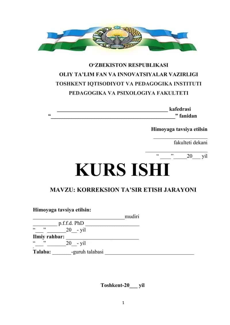 KORREKSION TA’SIR ETISH JARAYONI 1