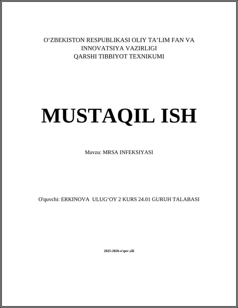 MRSA INFEKSIYASI 1