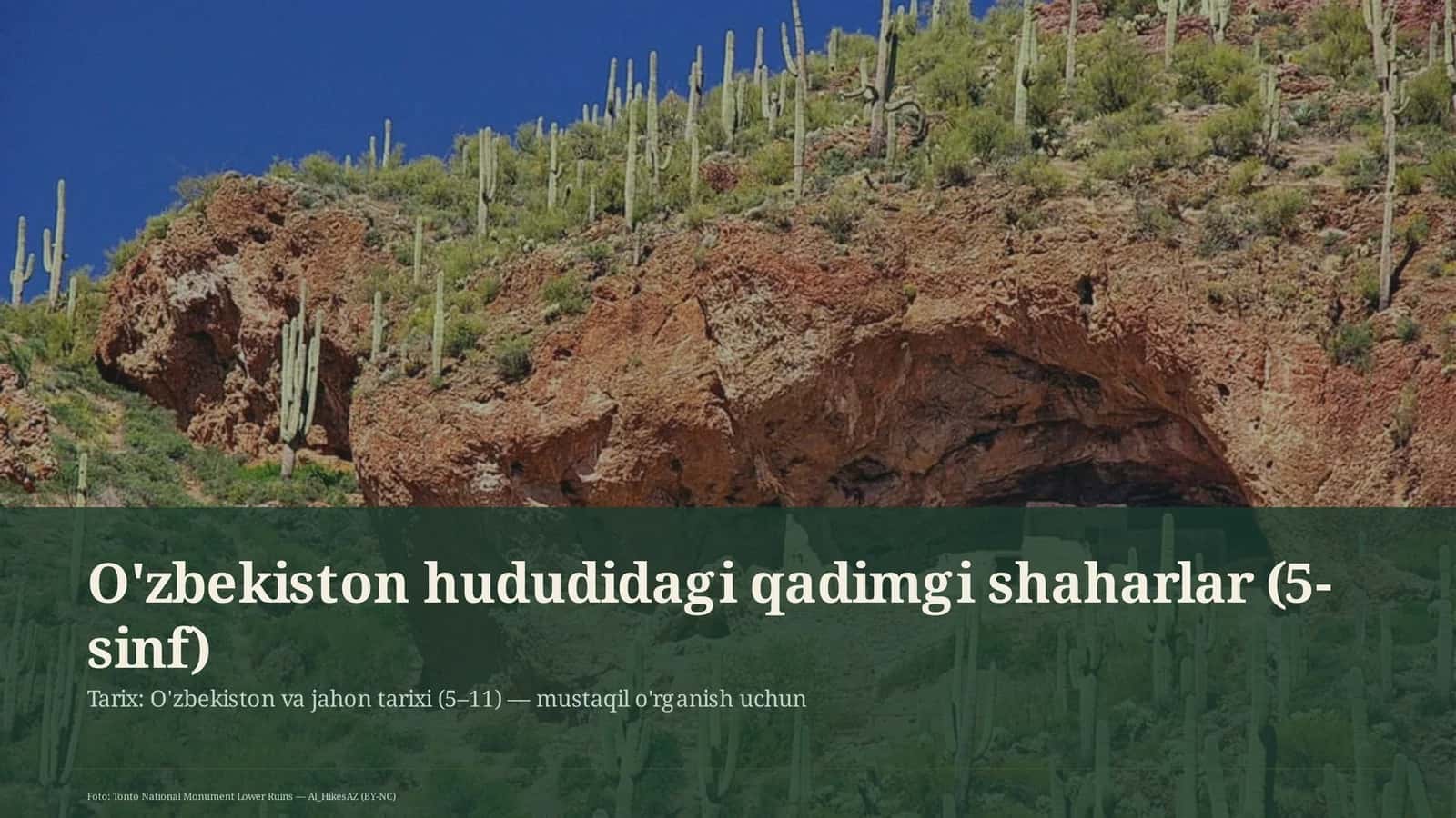 O'zbekiston hududidagi qadimgi shaharlar (5-sinf) 1