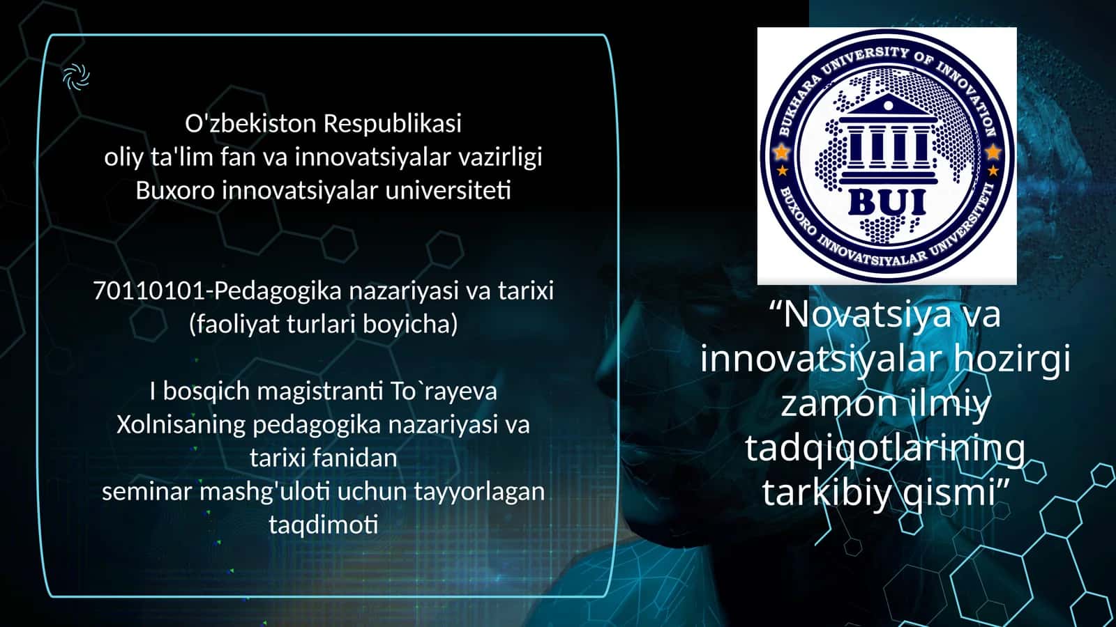 Novatsiya va innovatsiyalar 1