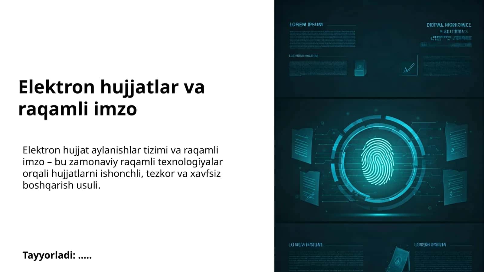 Elektron hujjatlar va raqamli imzo 1