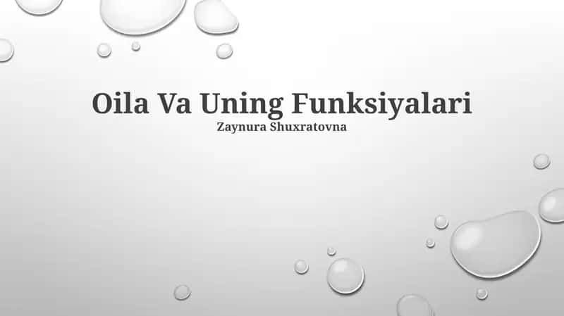 Oila Va Uning Funksiyalari 1