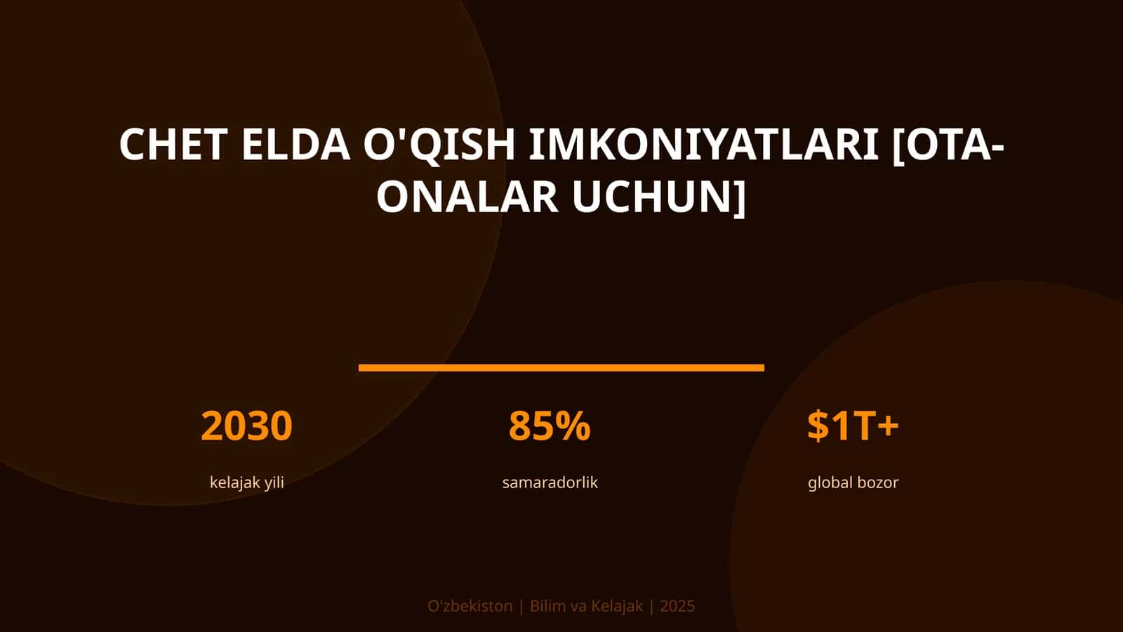 CHET ELDA O'QISH IMKONIYATLARI [OTA-ONALAR UCHUN] 1