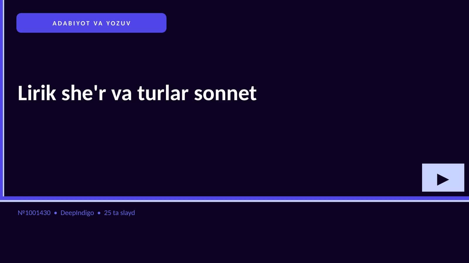 LIRIK SHE'R VA TURLAR SONNET 1